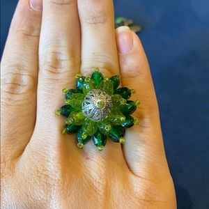 ⭐️Green beaded ring